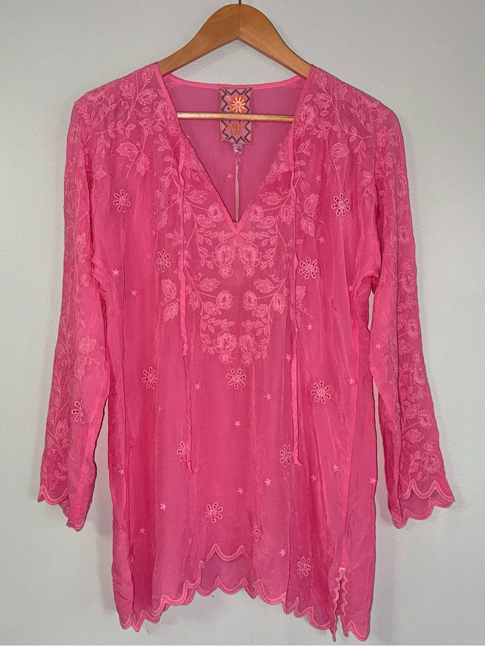 JOHNNY WAS ZOLIN DOLMAN TUNIC IN HOT PINK